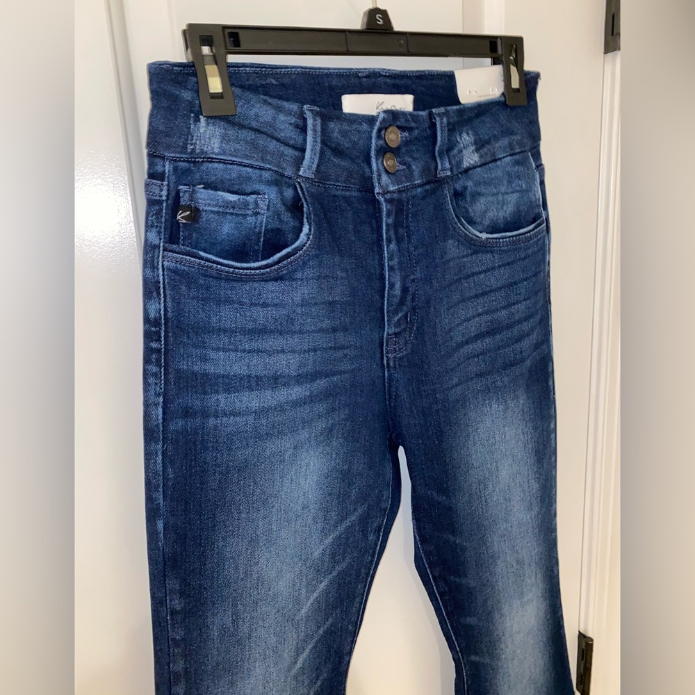 KanCan Dark Indigo Flare Jeans - Picture 3 of 7